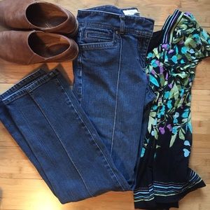 LOFT Front Seam Straight Leg Jeans